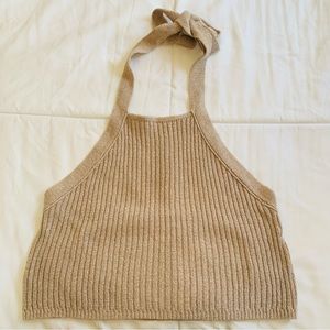 Cotton On Brown Ribbed Halter Top Size Medium